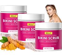 Scrub Bikini con 10% Di Ah Bha e Curcuma per la Zona Bikini e Ascelle,3pcs Scrub Corpo Scrub Salino Balinian Spa,Crema Esfoliante,Rimuove Peli Incarniti E Imperfezioni da Rasatura