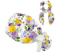 Scrub Caps Chirurgico Donne con Bottoni Fascia per il sudore e Cerchietto per Capelli Chirurgici Cappellini per Donn, Multicolore 9, Etichettalia unica