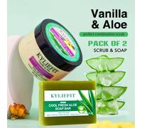 Scrub combinato naturale alla vaniglia e aloe perfetta, con AHA, riduce le macchie, l'acne, la pelle pulita, il controllo dell'olio, per viso e corpo