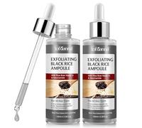 Scrub con riso nero, fiala esfoliante con riso nero, per rimuovere le cellule morte della pelle per viso e corpo, pulizia delicata ma profonda dei pori (200ml)