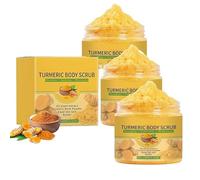 Scrub corpo alla curcuma, burro di karité e sale del Mar Morto Esfoliante idratante naturale, rimuove le cellule morte, contiene burro di karité, uniforma il tono della pelle (3 pcs)