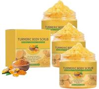 Scrub corpo alla curcuma - Scrub esfoliante idratante naturale, pulizia profonda, idratante delicato, rimuove la pelle morta, contiene burro di karité, favorisce il tono della pelle, per tutti i tipi