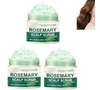 Scrub cuoio capelluto al rosmarino - Trattamento esfoliante per forfora e cuoio capelluto grasso, 120g / 4,23oz, esfoliante lenitivo e pulizia profonda rosmarino, leggero, adatt (3PCS)