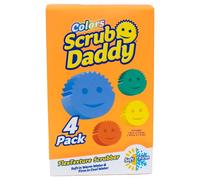 Scrub Daddy Colors Spugna Piatti Lavabile, Spugne Cucina e Bagno, Spugnette Lavapiatti Non Graffia con Design Morbido e Compatto FlexTexture, Lavabile in Lavastoviglie, 4 Pz Multicolore