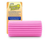Scrub Daddy Damp Duster, Spugna Magica per la Pulizia della Polvere, Spolverino per Persiane e Tende in Legno, Prese d'Aria, Termosifoni, Battiscopa, Specchi e Ragnatele, Rosa