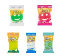 Scrub Daddy Essentials Set Completo con Scrub Mommy, Scour Daddy, Sponge Daddy e Eraser Daddy, Spugne Sorridenti per Pulizia e Lavaggio Piatti, Multipack Spugne da Cucina Antigraffio, Confezione da 5