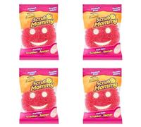Scrub Daddy Scrub Mommy Essentials Cleaning Sponges - Dual Sided Non Scratch Sponge Scourers, Smiley Kitchen Sponges for Dishwashing & Bathroom, FlexTexture Dish Scrubber Sponge, Assorted 4 Pack