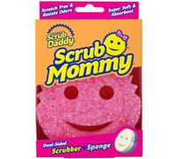 Scrub Daddy Scrub Mommy, Spugna Abrasiva Cucina su Due Lati, Alternativa Prodotti Cucina ai Panni Non Graffiati, Spugna Faccina Sorridente per Lavello, Bagno e Doccia, FlexTexture, Rosa