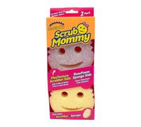 Scrub Daddy Scrub Mommy, Spugna Abrasiva Cucina su Due Lati, Alternativa Prodotti Cucina ai Panni Non Graffiati, Spugna Faccina Sorridente per Lavello, Bagno e Doccia, FlexTexture, Viola, 2 pz