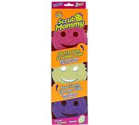 Scrub Daddy Scrub Mommy, Spugna Abrasiva Cucina su Due Lati, Alternativa Prodotti Cucina ai Panni Non Graffiati, Spugna Faccina Sorridente per Lavello, Bagno e Doccia, FlexTexture, Assortita, 3 pz