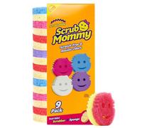 Scrub Daddy Scrub Mommy - Spugne da cucina per stoviglie e versamenti - 2 lati per la pulizia - Confezione grande multicolore - Resistente alle macchie e agli odori (9 pezzi)