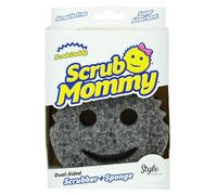 Scrub Daddy Scrub Mommy Style, Spugna Abrasiva Cucina su Due Lati, Alternativa Prodotti Cucina ai Panni Non Graffiati, Spugna Faccina Sorridente per Lavello, Bagno e Doccia, FlexTexture, Grigio