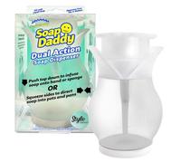 Scrub Daddy Soap Daddy Dispenser Sapone Cucina - Porta Detersivi a Doppia Azione per il lavello della Cucina e Bagno o Doccia - Dosatore Plastica Riempibile con Detersivo Liquido per Piatti o Mani