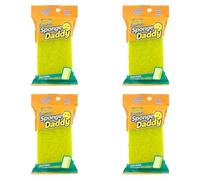 Scrub Daddy Sponge Daddy, Dual Sided Sponge Scrubber, Dish Sponges for Washing up, Non Scratch Scourers for Cleaning Dishes, Bathroom Scrubbing Tool, Assorted Kitchen Sponges Multipack of 4