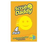 Scrub Daddy Spugna originale Smiley antigraffio, stoviglie lavabili antibatteriche e riutilizzabili, per cucina e bagno, spugna abrasiva Flextexture, set di 4