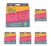 Scrub Daddy Testine di ricambio per spazzola per piatti, spazzole per piatti con erogazione di sapone, spugne per lavaggio che cambiano consistenza, ricariche di spugna rimovibile per la testa del