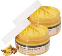 Scrub esfoliante viso alla curcuma, scrub esfoliante detergente profondo per la cura della pelle del corpo, elimina i punti neri, riduce l'opacità della pelle