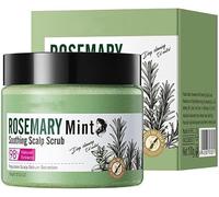 Scrub per cuoio capelluto al rosmarino e menta, per radici grasse e con forfora, trattamento detergente ed esfoliante profondo, a base vegetale, lenitivo e riparatore