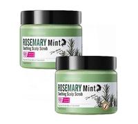 Scrub per cuoio capelluto al rosmarino e menta, per radici grasse e con forfora, trattamento detergente ed esfoliante profondo, a base vegetale, lenitivo e riparatore