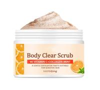 Scrub per il corpo all'arancia, scrub alla vitamina C, multiuso, per viso e corpo, esfoliante, pulizia profonda, idratante, levigante e ammorbidente, rimuove la pelle di fragola, per uomini e donne