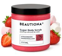Scrub per il corpo allo zucchero, 250 ml, fragola, con olio di mandorle e ricino
