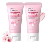 Scrub viso ai fiori di ciliegio, confezione da 2 esfolianti per il viso per pelle liscia e morbida, scrub minimizzante dei pori con aloe vera, rimuove punti neri e olio in eccesso, scrub viso