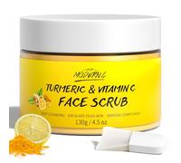 Scrub Viso con Curcuma e Vitamina C, Scrub Crema Organics, Illuminante Cancella i Punti Neri Migliora l'acne Macchie Brune, Esfoliante con Estratto di Fragola