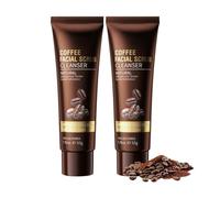 Scrub viso e detergente per il viso al caffè - Gel detergente profondo con grani esfolianti naturali e polvere di noce di pecan, rimuove delicatamente le cellule morte della pelle, leviga e nutre