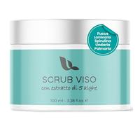 Scrub Viso Esfoliante Delicato allo Zucchero con Complesso 5 Alghe Marine, 100ml, Peeling Viso Naturale per Pelle Luminosa e Levigata, Ideale per Skin Care Uomo e Donna, Made in Italy