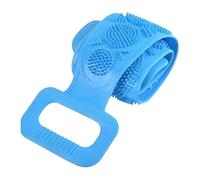 Scrubber da bagno in silicone spesso con design a doppio lato, ideale per esfoliazione e massaggio del corpo, semplice da pulire dopo l'uso, blu 70 cm
