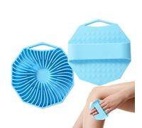Scrubber da bagno per corpo-spazzola per scrub esfoliante, setole di silicone morbida, impugnatura non slittata ergonomica, delicata sulla pelle | 2 pezzi LOOFAH Massager pulizia di uomini, donne,