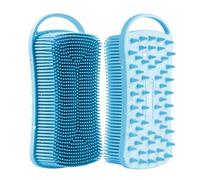 Scrubber esfoliante per il corpo in silicone, massaggiatore per capelli e cuoio capelluto, spazzola 2 in 1, per uomo, donna, cura della pelle sensibile al bambino, facile da pulire, schiuma piacevole, più igienica, confezione da 1 (blu)