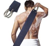 Scrubber esfoliante posteriore per doccia, esfoliante a due lati per la pulizia della schiena, asciugamano con maniglie, strumento esfoliante per la doccia per il corpo, pulizia profonda della pelle