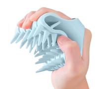 Scrubber per capelli in silicone - Scrubber ergonomico per cuoio capelluto, portatile, bagnato e asciutto, spazzola massaggiante in silicone per tutti i tipi di capelli, da viaggio, doccia e bagno