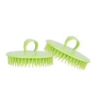 Scrubber per cuoio capelluto, shampoo, spazzola per capelli, massaggio in silicone, pettine per lavaggio, testa meridiana per rimuovere la forfora (Green)