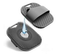 Scrubber per il corpo in silicone per uomini e donne con setole facilmente schiumose, scrub da bagno in luffa in silicone per una pulizia profonda, spazzola per doccia con manico antiscivolo per tutti