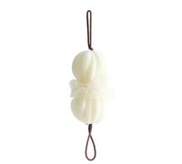 Scrubber per la schiena estensibile - Sfera esfoliante a striscia lunga da 2 pezzi e cintura floreale per il bagno(White)