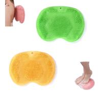 Scrubber per la schiena, il piede della doccia e la schiena con ventose, per doccia e schiena, da montare a parete, per massaggio alla schiena, scrubber per piedi nella doccia, per parete doccia (H)