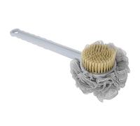 Scrubber per la schiena per doccia, luffa su un bastoncino lavaschiena spugna a rete spazzola per il corpo esfoliante a manico lungo per uomini e don(Grigio)