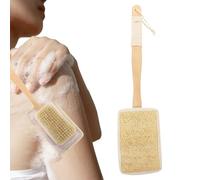 Scrubber per la schiena per la doccia, in luffa naturale su un bastone, strumento ergonomico per il corpo per uomini, donne, adulti, madre, padre, amici