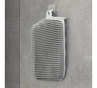 Scrubber per la schiena per parete della doccia, doccia a mani libere, per piedi e schiena, con grandi ventose, cuscinetto massaggiante (grigio)