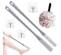 Scrubber per piedi con manico lungo, spazzola per pulire i piedi della doccia | Spazzola per la pulizia delle crepe delle dita in silicone con manico lungo,Spazzola esfoliante tra le dita ergonomica