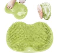 Scrubber per piedi da doccia, tappetino da bagno per massaggi da parete, scrubber posteriore con ventose antiscivolo per migliorare la circolazione, lenire i piedi doloranti (verde)