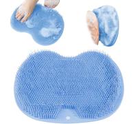 Scrubber per piedi da doccia, tappetino per massaggio da bagno a parete, scrubber posteriore con ventose antiscivolo per migliorare la circolazione, lenire i piedi doloranti (blu)