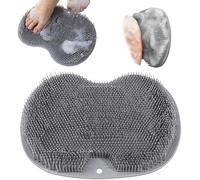 Scrubber per piedi da doccia, tappetino per massaggio da bagno a parete, scrubber posteriore con ventose antiscivolo per migliorare la circolazione, lenire i piedi doloranti (grigio)