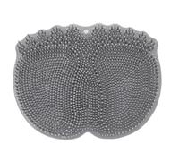 Scrubber per piedi in silicone per doccia, Tappetino massaggiante e scrub for piedi in silicone con ventose for doccia e vasca multicolore(Grey)
