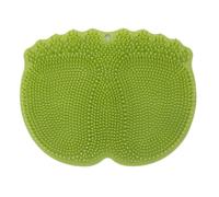 Scrubber per piedi in silicone per doccia, Tappetino massaggiante e scrub for piedi in silicone con ventose for doccia e vasca multicolore(Green)