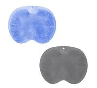 Scrubber per piedi per doccia, 2 tappetini per doccia con ventose antiscivolo, progettato per pulire e massaggiare i piedi, disponibile nei colori blu e grigio