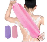 Scrubber posteriore esfoliante rondelle della doccia posteriore per vasca da bagno scrubber tra pull tragamera 2pcs rosa e viola