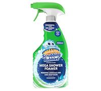 Scrubbing Bubbles Mega spray detergente per bagno e doccia, azione schiumogena rimuove calcare e schiuma di sapone, profumo Rainshower, 907,2 g